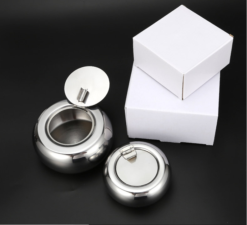 Tabletop Stainless Steel Ashtray with Lid