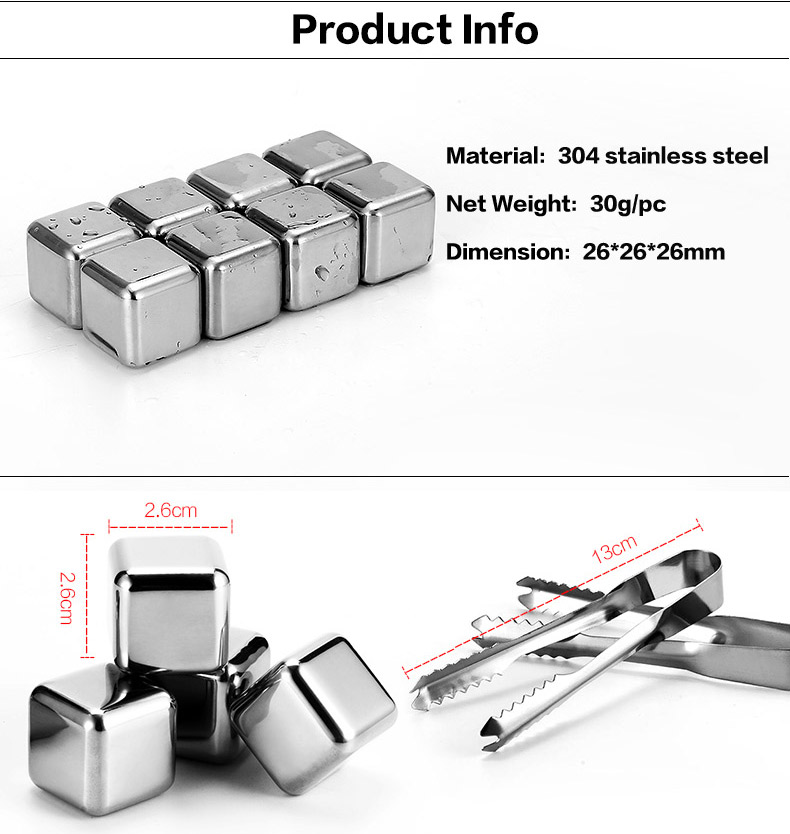 Stainless Steel Ice Cube Chilling Stones